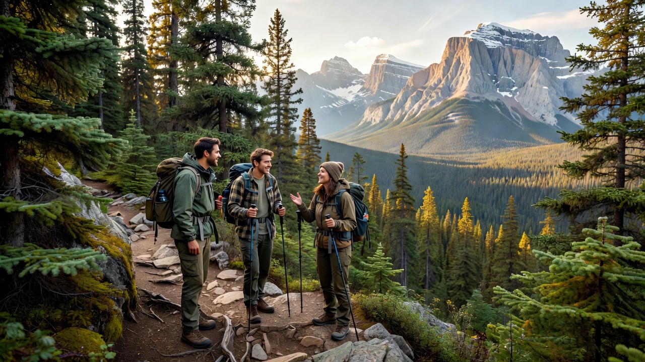 Hikers on Jasper Trail